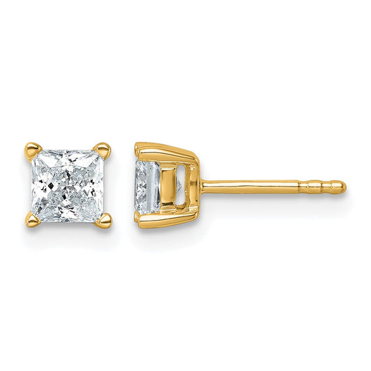 Lab Grown Diamond VS+ F+ Princess Complete Four Prong Stud Earrings