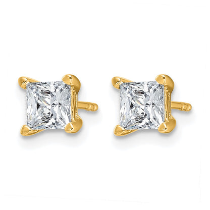 Lab Grown Diamond VS+ F+ Princess Complete Four Prong Stud Earrings