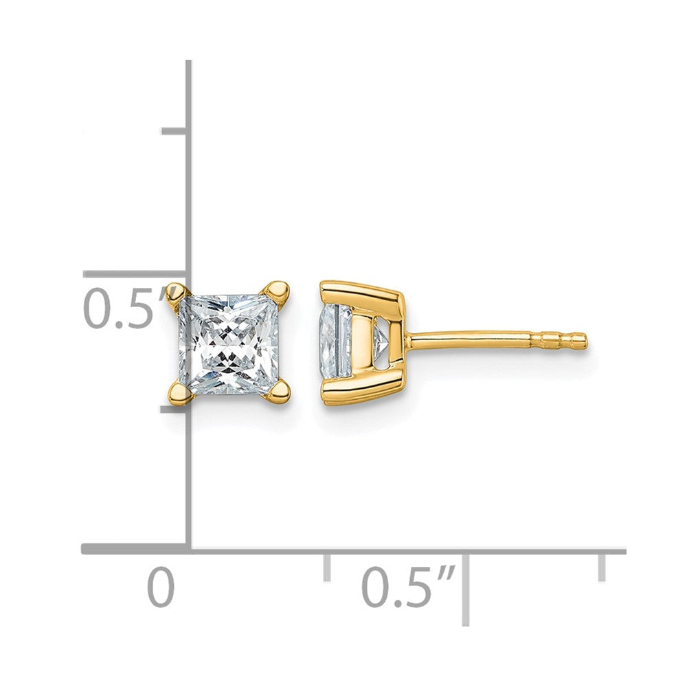Lab Grown Diamond VS+ F+ Princess Complete Four Prong Stud Earrings