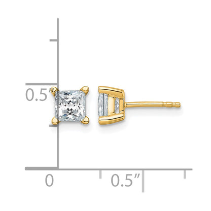 Lab Grown Diamond VS+ F+ Princess Complete Four Prong Stud Earrings