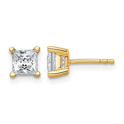 Lab Grown Diamond VS+ F+ Princess Complete Four Prong Stud Earrings