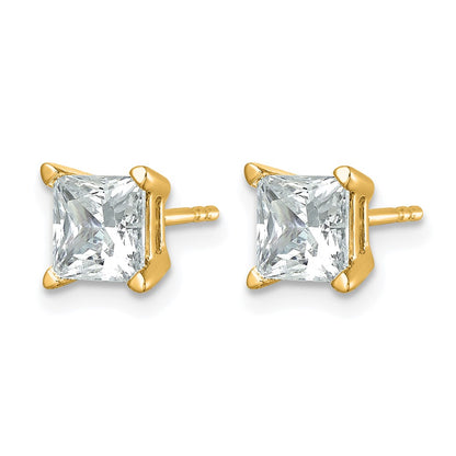 Lab Grown Diamond VS/SI+ G+ Princess Complete Four Prong Stud Earrings