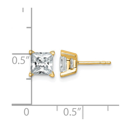 Lab Grown Diamond VS/SI+ G+ Princess Complete Four Prong Stud Earrings