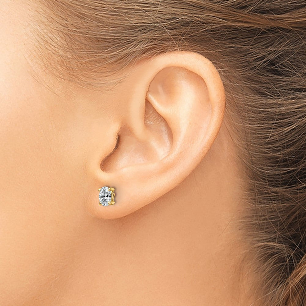True Origin Lab Grown Diamond VS+ F+ Oval Four Prong Heavy Weight Complete Stud Earrings