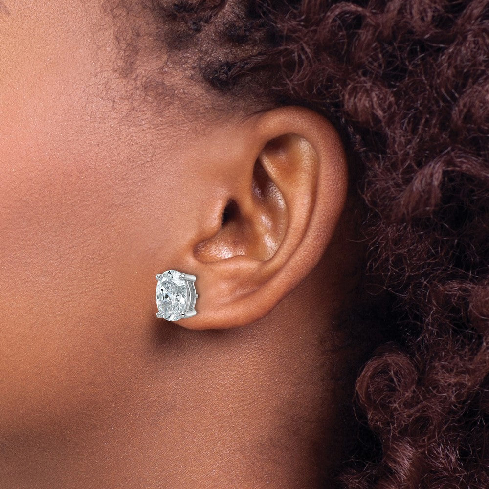 True Origin Lab Grown Diamond VS+ F+ Oval Four Prong Heavy Weight Complete Stud Earrings