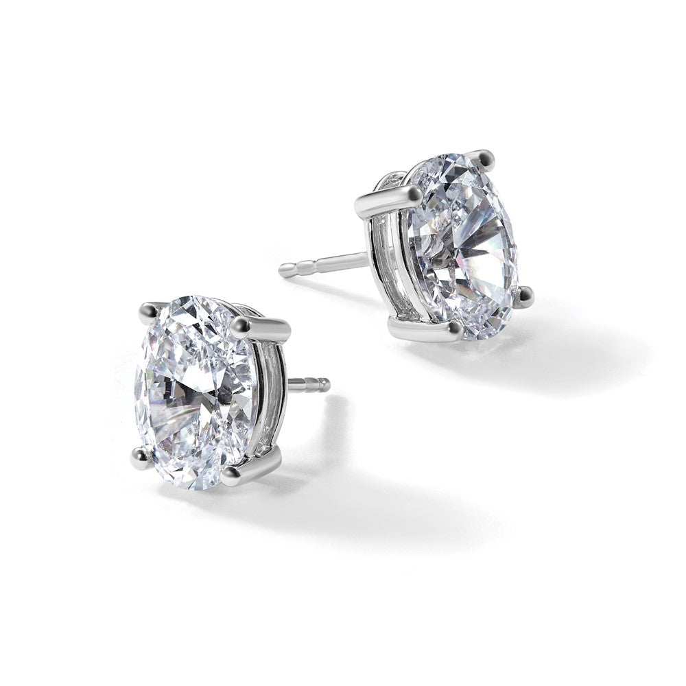 True Origin Lab Grown Diamond VS+ F+ Oval Four Prong Heavy Weight Complete Stud Earrings