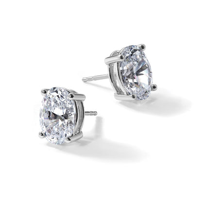 True Origin Lab Grown Diamond VS+ F+ Oval Four Prong Heavy Weight Complete Stud Earrings