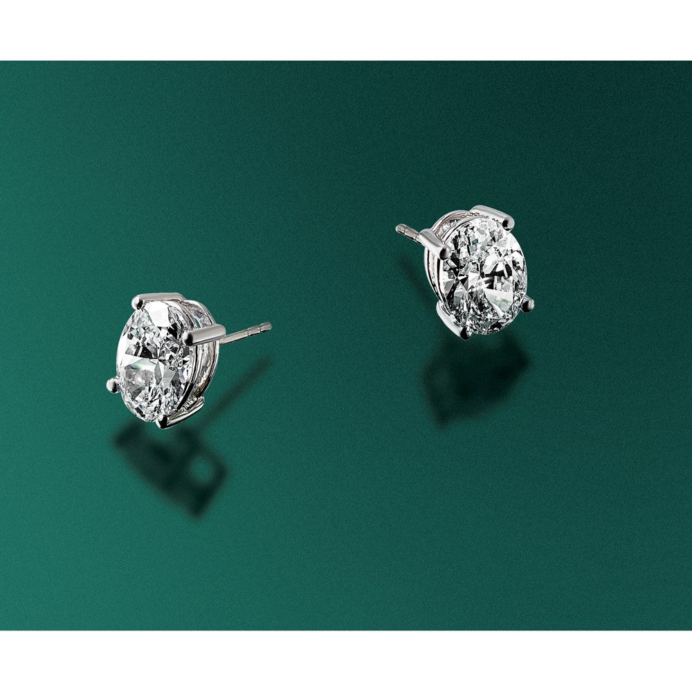 True Origin Lab Grown Diamond VS+ F+ Oval Four Prong Heavy Weight Complete Stud Earrings