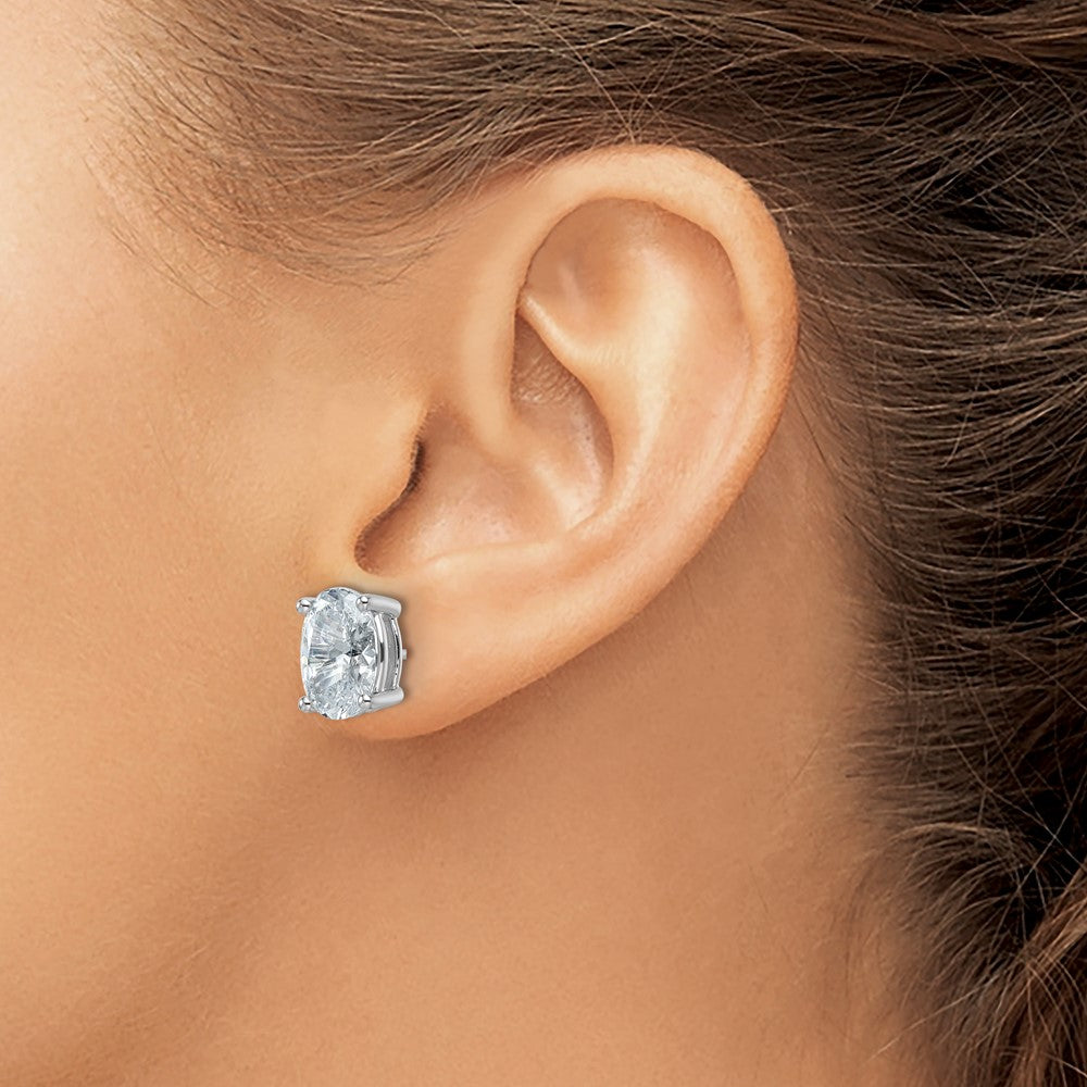 True Origin Lab Grown Diamond VS+ F+ Oval Four Prong Heavy Weight Complete Stud Earrings