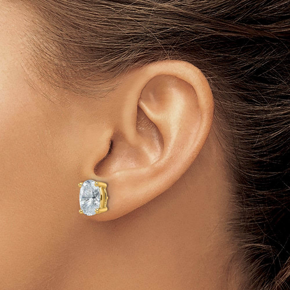 True Origin Lab Grown Diamond VS+ F+ Oval Four Prong Heavy Weight Complete Stud Earrings