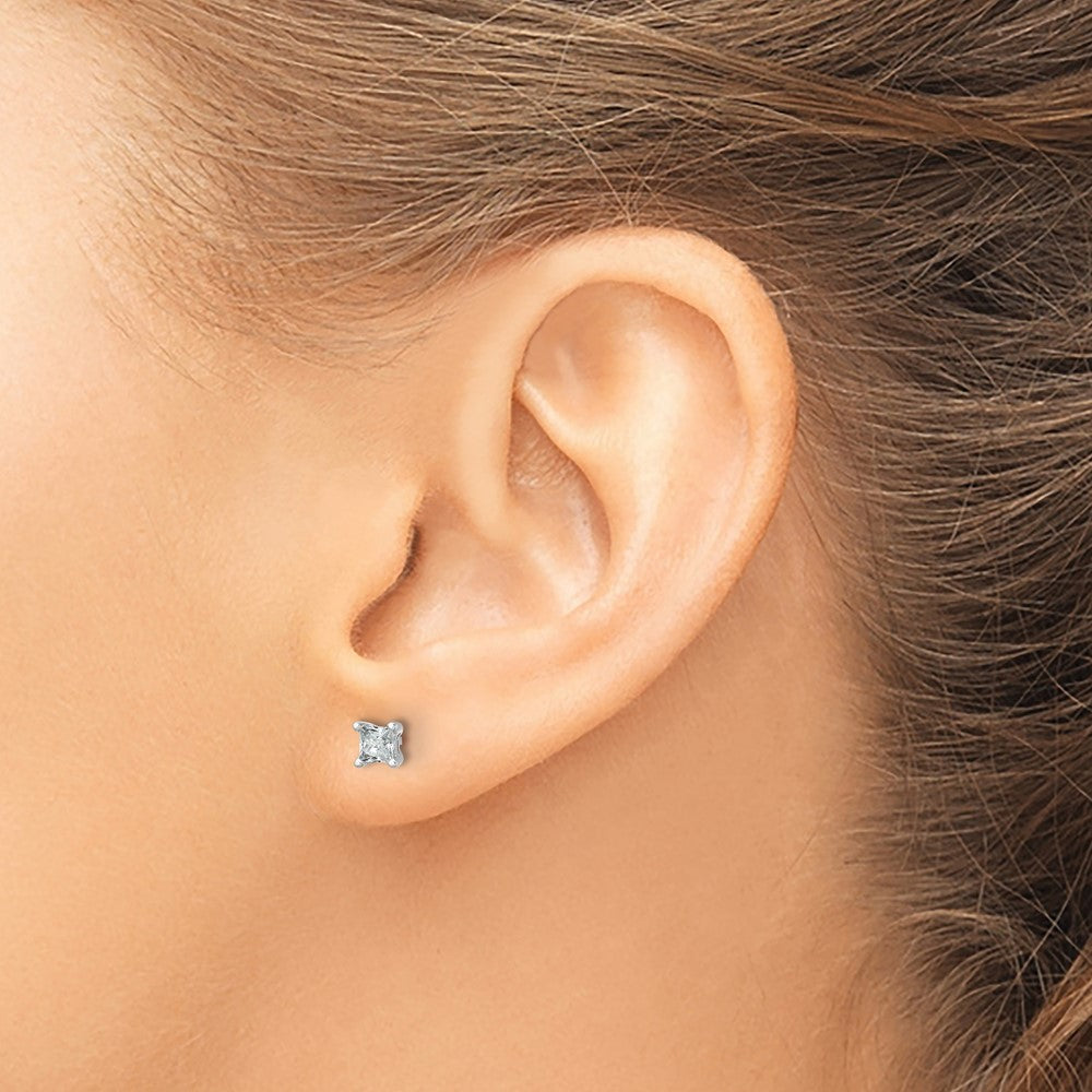 True Origin Lab Grown Diamond VS+ F+ Princess Four Prong Heavy Weight Complete Stud Earrings