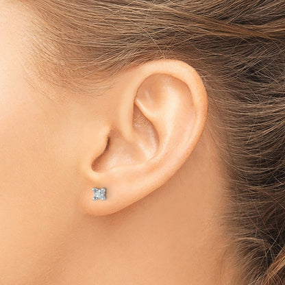 True Origin Lab Grown Diamond VS+ F+ Princess Four Prong Heavy Weight Complete Stud Earrings