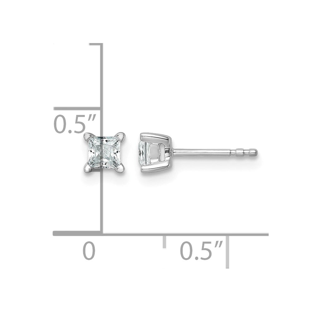 True Origin Lab Grown Diamond VS+ F+ Princess Four Prong Heavy Weight Complete Stud Earrings