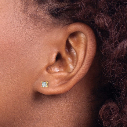 True Origin Lab Grown Diamond VS+ F+ Princess Four Prong Heavy Weight Complete Stud Earrings