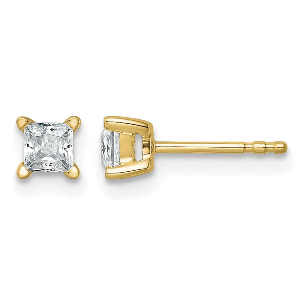 True Origin Lab Grown Diamond VS+ F+ Princess Four Prong Heavy Weight Complete Stud Earrings