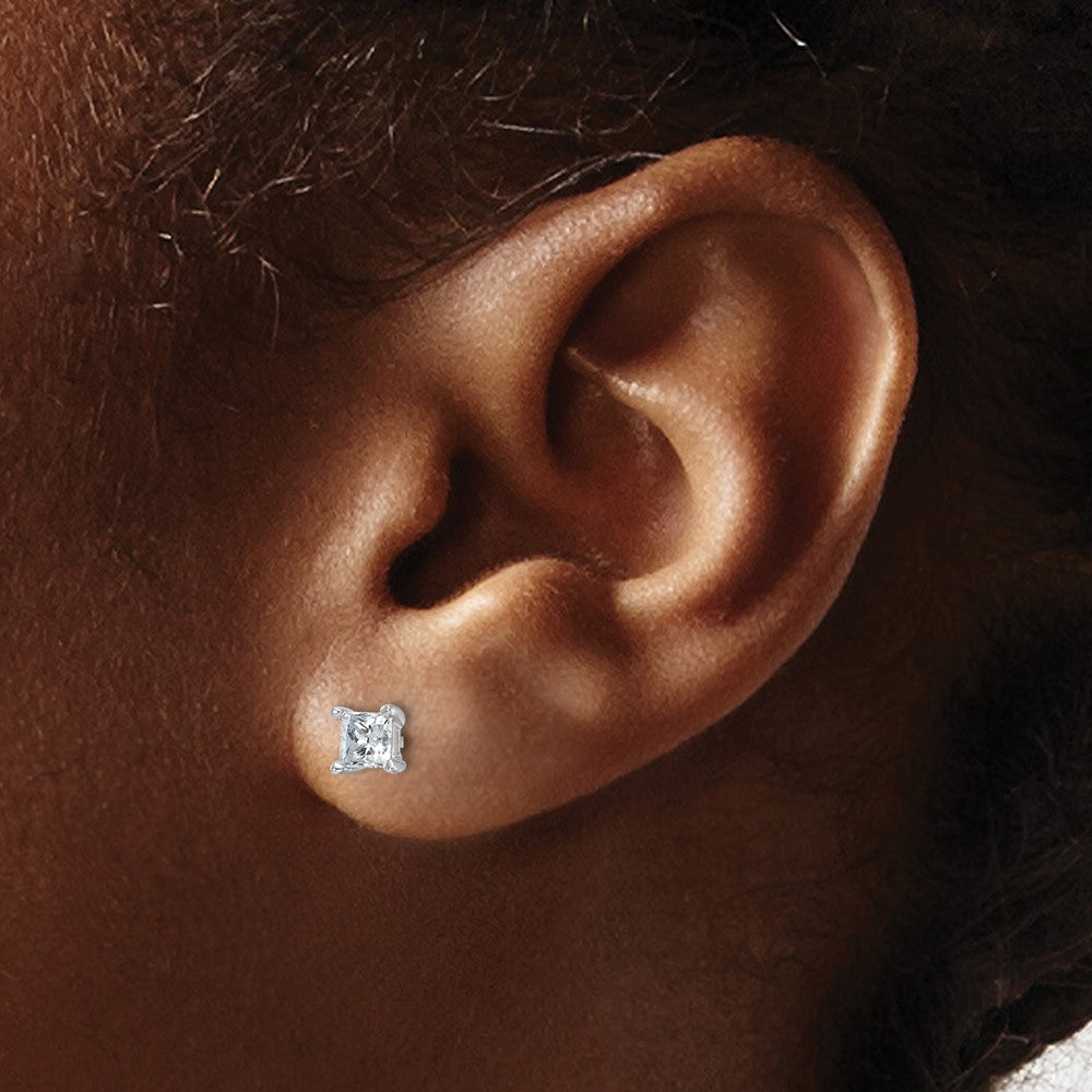 True Origin Lab Grown Diamond VS+ F+ Princess Four Prong Heavy Weight Complete Stud Earrings
