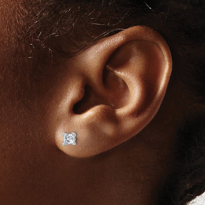 True Origin Lab Grown Diamond VS+ F+ Princess Four Prong Heavy Weight Complete Stud Earrings