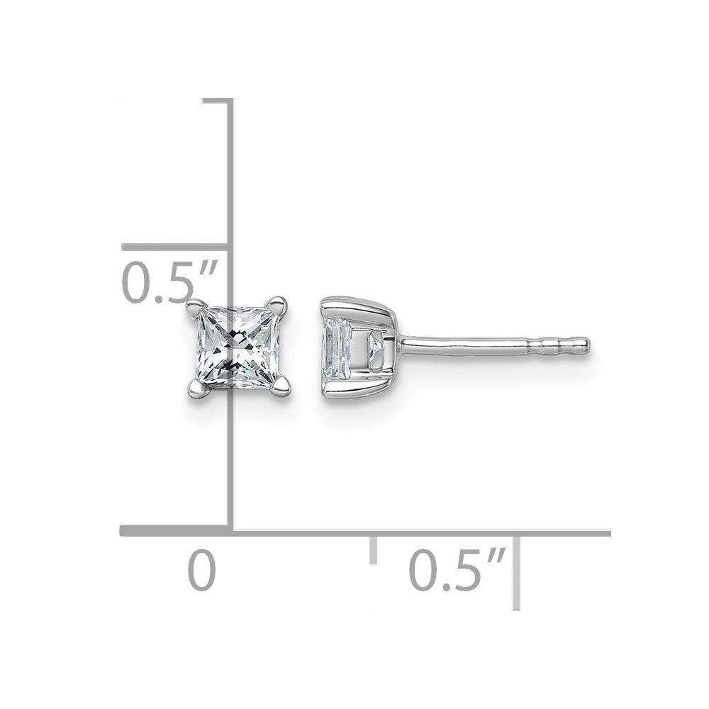 True Origin Lab Grown Diamond VS+ F+ Princess Four Prong Heavy Weight Complete Stud Earrings