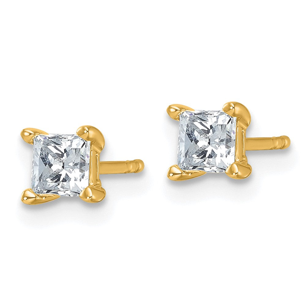 True Origin Lab Grown Diamond VS+ F+ Princess Four Prong Heavy Weight Complete Stud Earrings