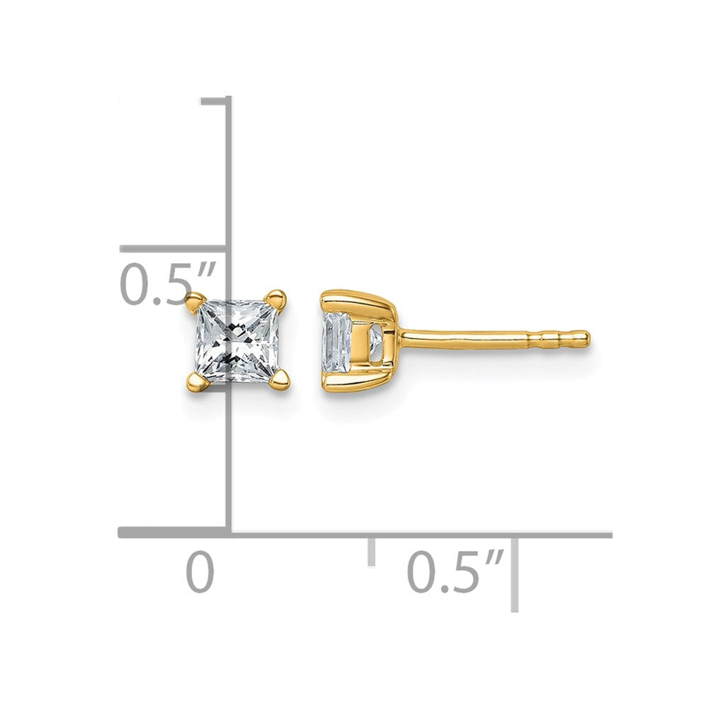 True Origin Lab Grown Diamond VS+ F+ Princess Four Prong Heavy Weight Complete Stud Earrings