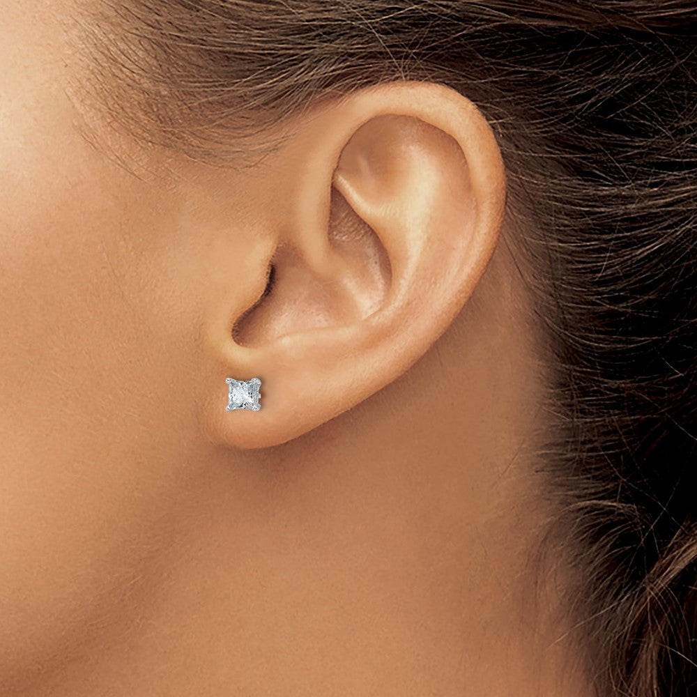 True Origin Lab Grown Diamond VS+ F+ Princess Four Prong Heavy Weight Complete Stud Earrings