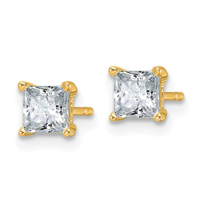 True Origin Lab Grown Diamond VS+ F+ Princess Four Prong Heavy Weight Complete Stud Earrings
