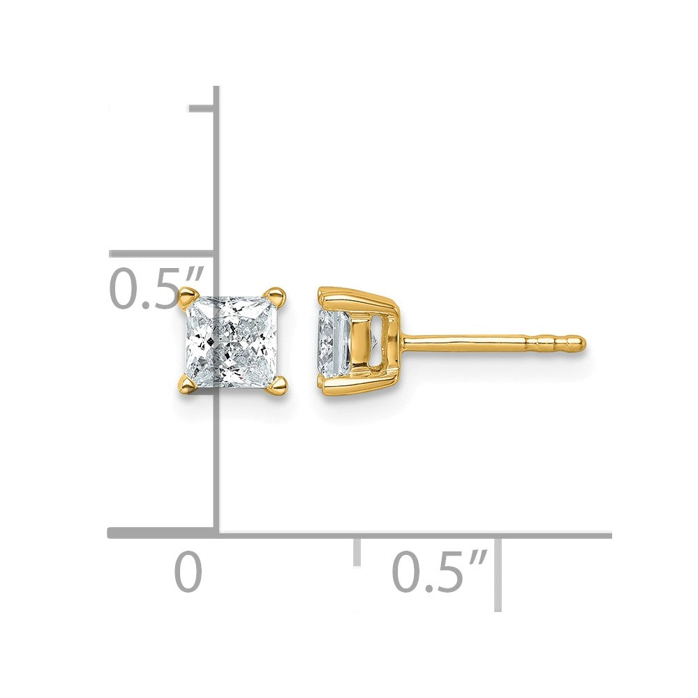 True Origin Lab Grown Diamond VS+ F+ Princess Four Prong Heavy Weight Complete Stud Earrings