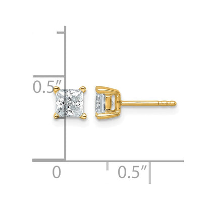 True Origin Lab Grown Diamond VS+ F+ Princess Four Prong Heavy Weight Complete Stud Earrings