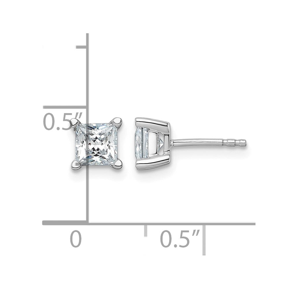 True Origin Lab Grown Diamond VS+ F+ Princess Four Prong Heavy Weight Complete Stud Earrings