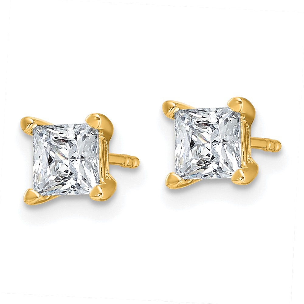 True Origin Lab Grown Diamond VS+ F+ Princess Four Prong Heavy Weight Complete Stud Earrings