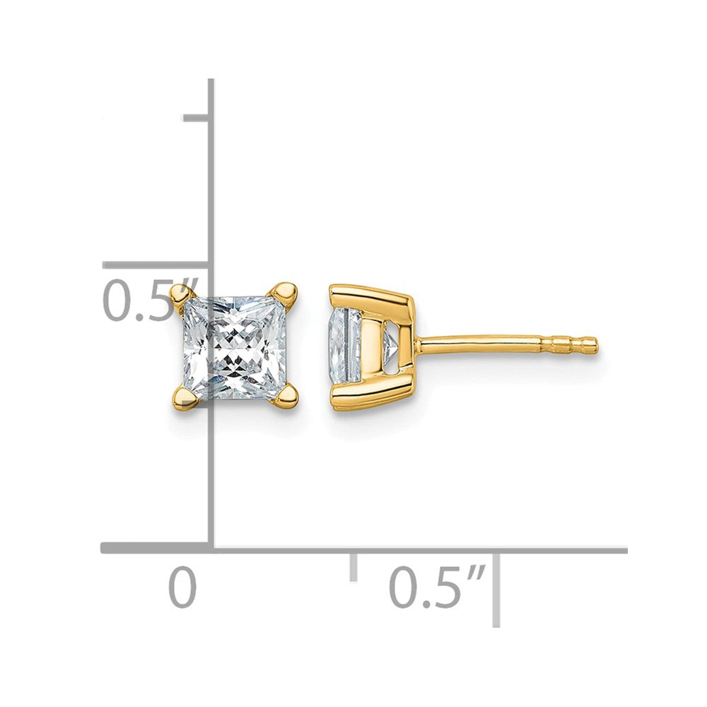True Origin Lab Grown Diamond VS+ F+ Princess Four Prong Heavy Weight Complete Stud Earrings