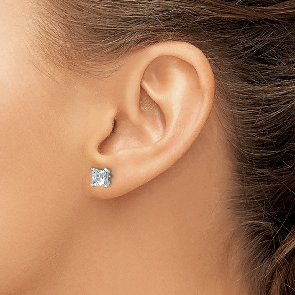 True Origin Lab Grown Diamond VS+ F+ Princess Four Prong Heavy Weight Complete Stud Earrings