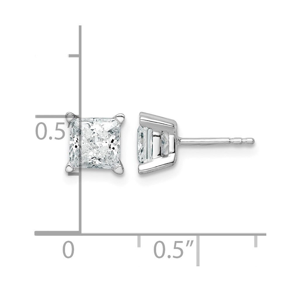 True Origin Lab Grown Diamond VS+ F+ Princess Four Prong Heavy Weight Complete Stud Earrings