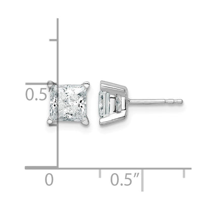 True Origin Lab Grown Diamond VS+ F+ Princess Four Prong Heavy Weight Complete Stud Earrings