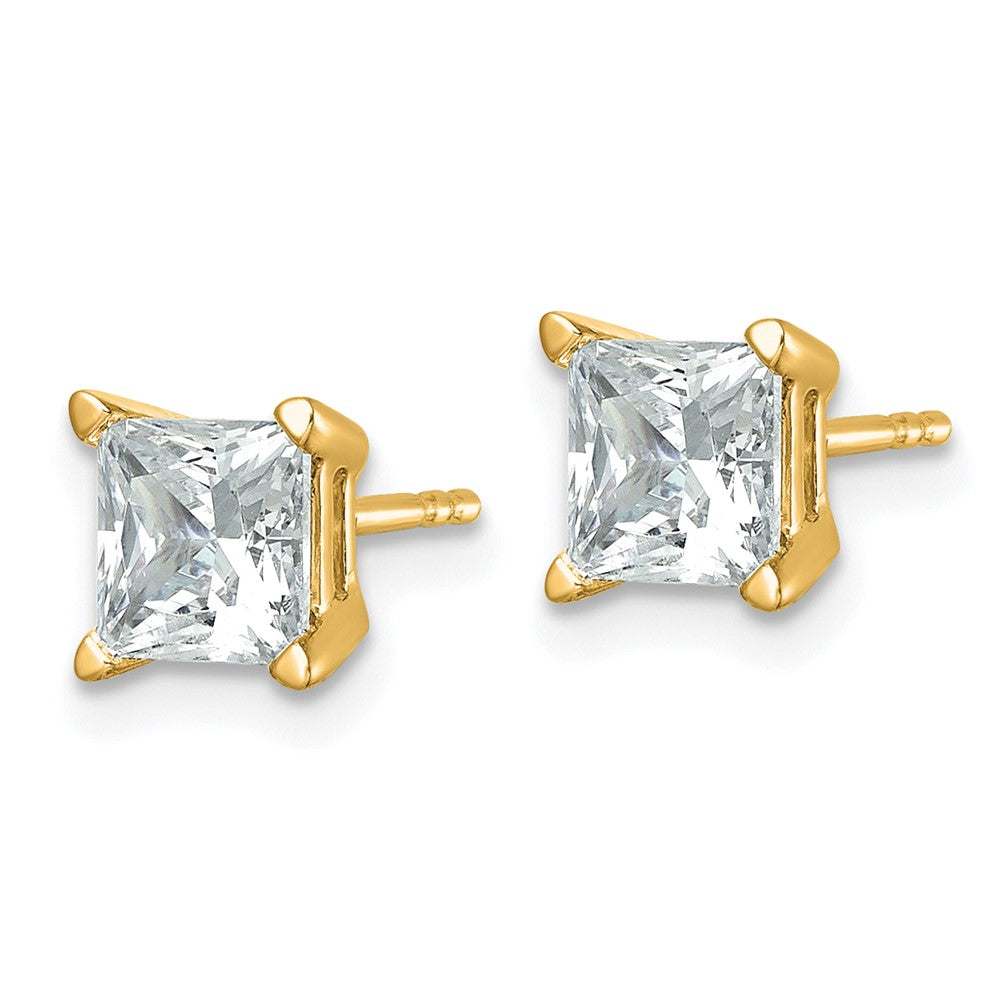 True Origin Lab Grown Diamond VS+ F+ Princess Four Prong Heavy Weight Complete Stud Earrings