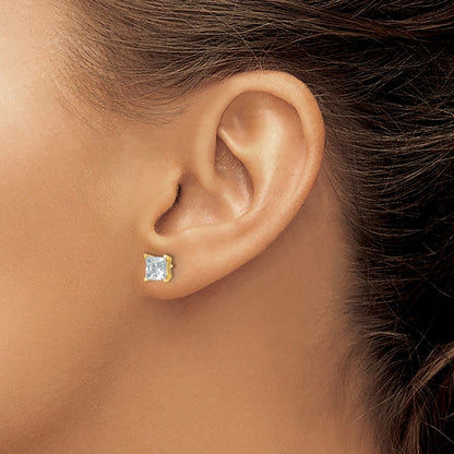 True Origin Lab Grown Diamond VS+ F+ Princess Four Prong Heavy Weight Complete Stud Earrings