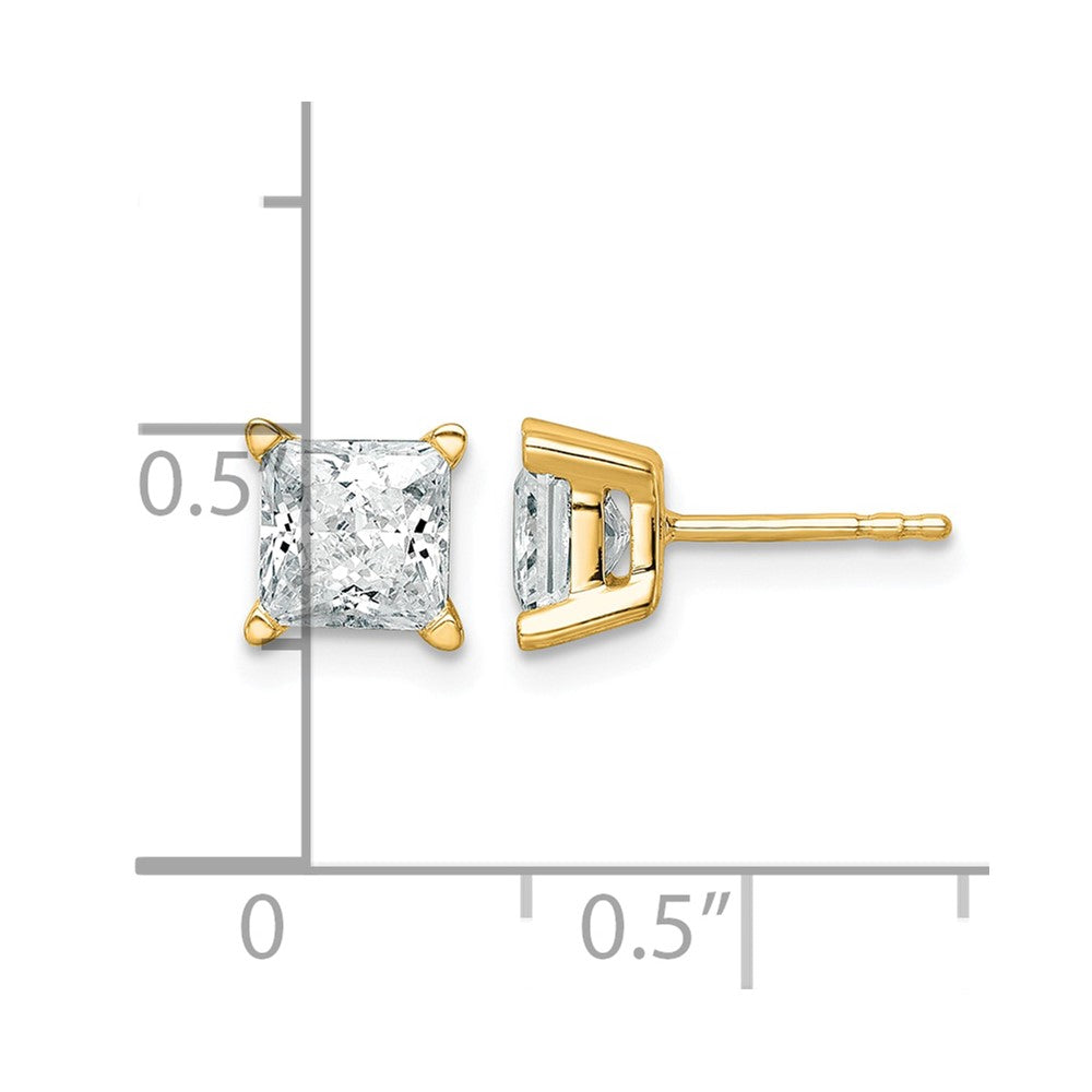 True Origin Lab Grown Diamond VS+ F+ Princess Four Prong Heavy Weight Complete Stud Earrings