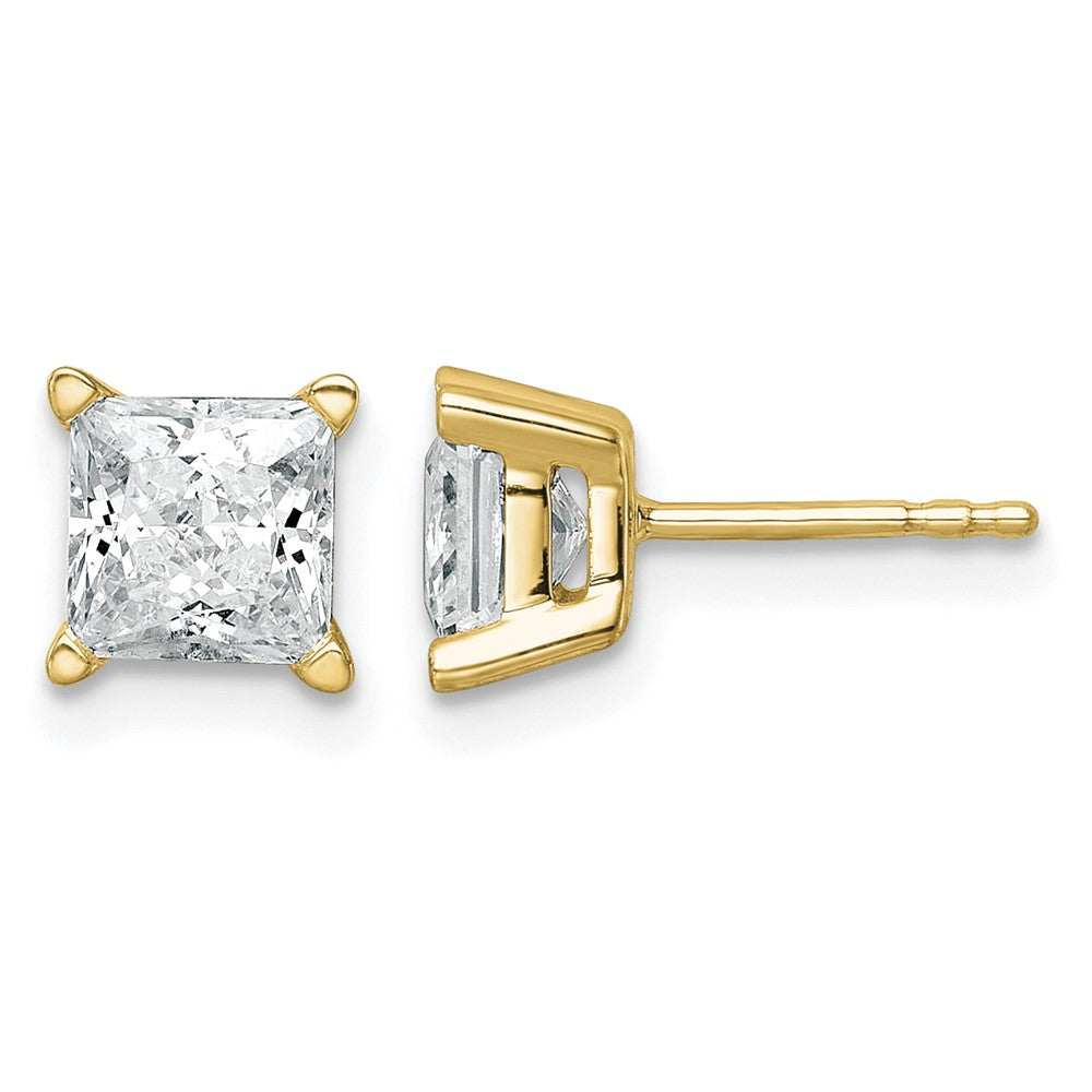 True Origin Lab Grown Diamond VS+ F+ Princess Four Prong Heavy Weight Complete Stud Earrings