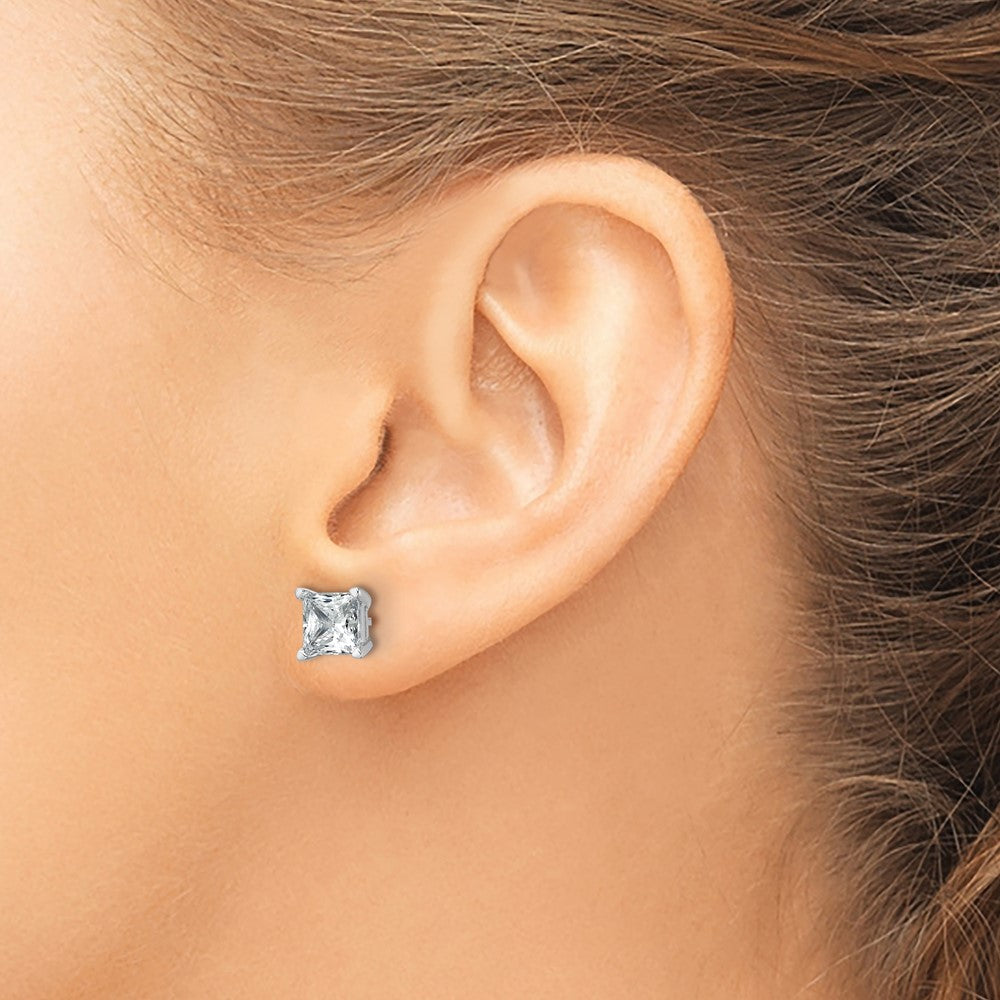 True Origin Lab Grown Diamond VS+ F+ Princess Four Prong Heavy Weight Complete Stud Earrings