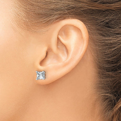 True Origin Lab Grown Diamond VS+ F+ Princess Four Prong Heavy Weight Complete Stud Earrings