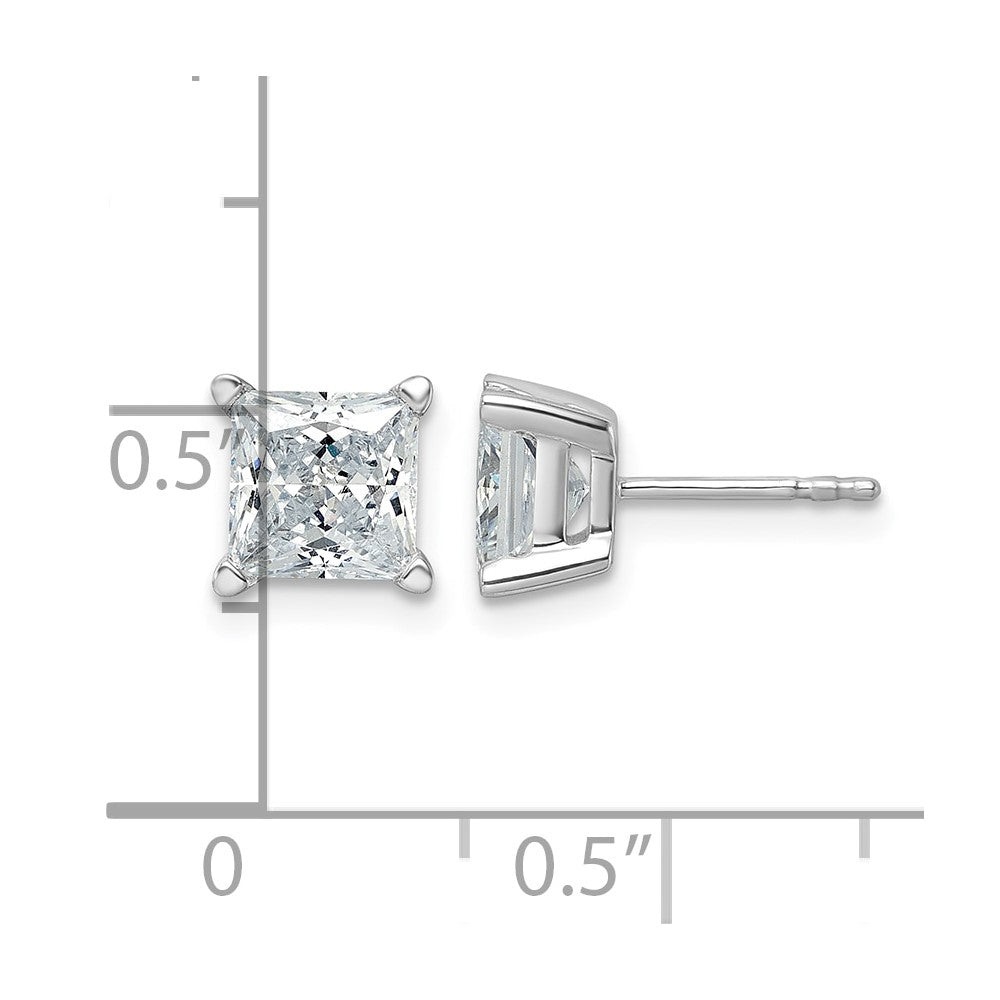 True Origin Lab Grown Diamond VS+ F+ Princess Four Prong Heavy Weight Complete Stud Earrings