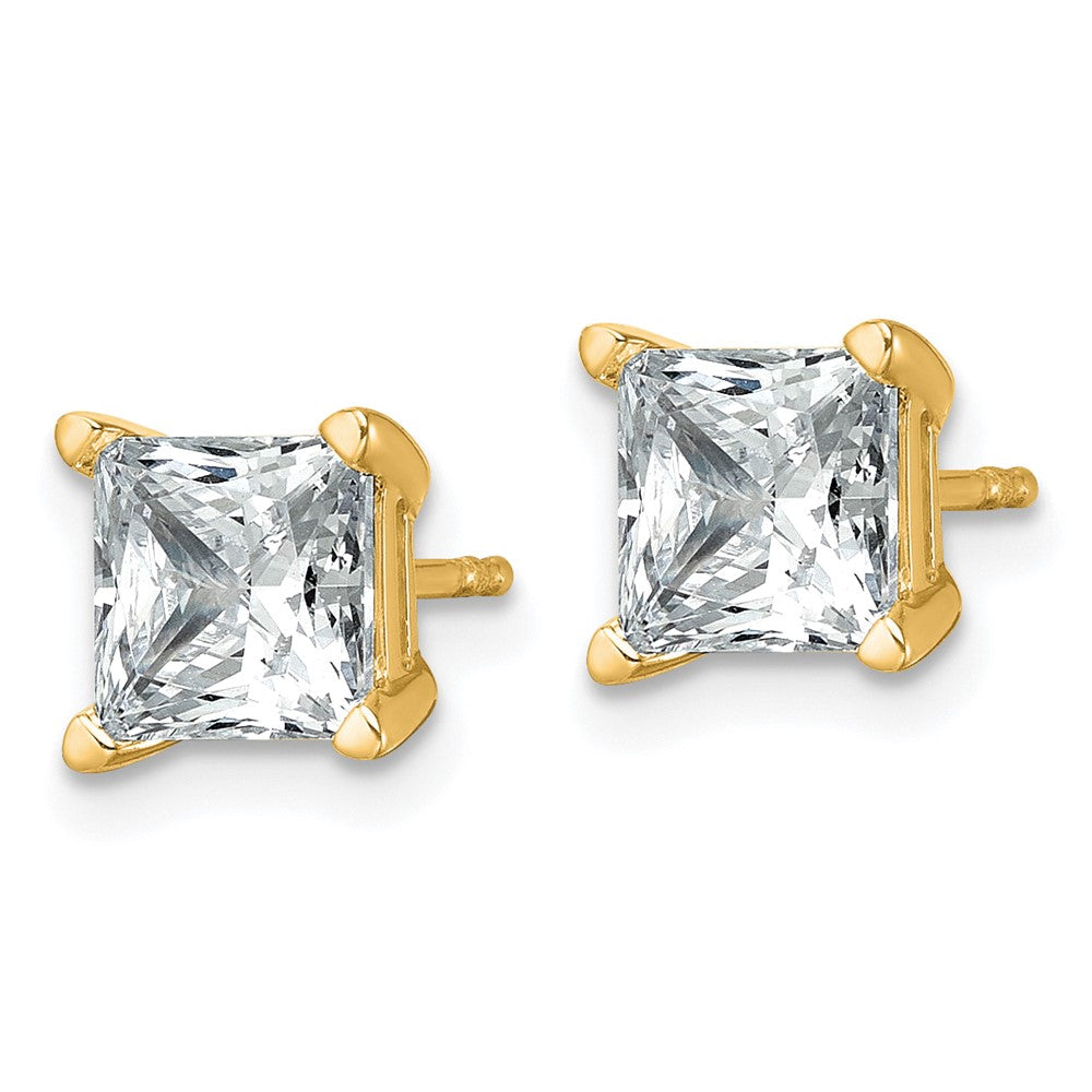 True Origin Lab Grown Diamond VS+ F+ Princess Four Prong Heavy Weight Complete Stud Earrings