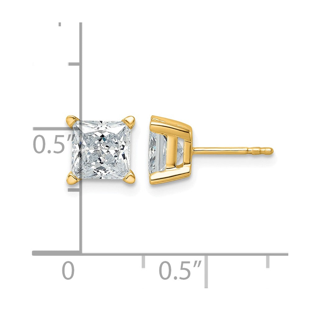 True Origin Lab Grown Diamond VS+ F+ Princess Four Prong Heavy Weight Complete Stud Earrings