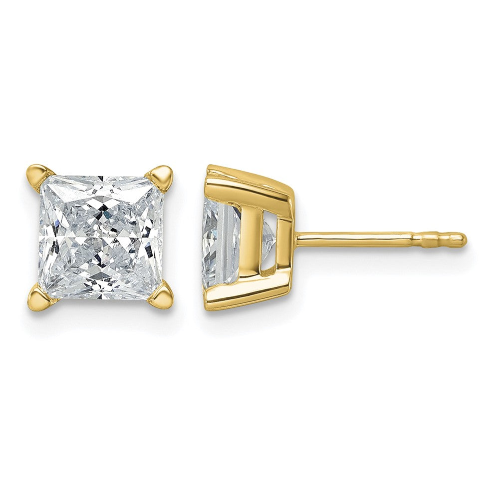 True Origin Lab Grown Diamond VS+ F+ Princess Four Prong Heavy Weight Complete Stud Earrings