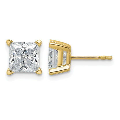 True Origin Lab Grown Diamond VS+ F+ Princess Four Prong Heavy Weight Complete Stud Earrings
