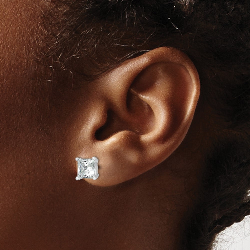 True Origin Lab Grown Diamond VS+ F+ Princess Four Prong Heavy Weight Complete Stud Earrings