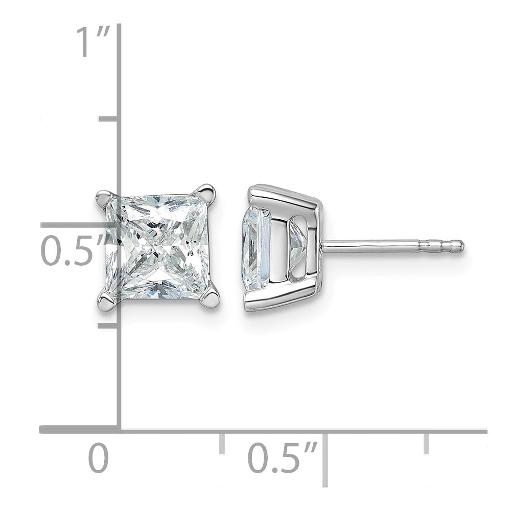 True Origin Lab Grown Diamond VS+ F+ Princess Four Prong Heavy Weight Complete Stud Earrings