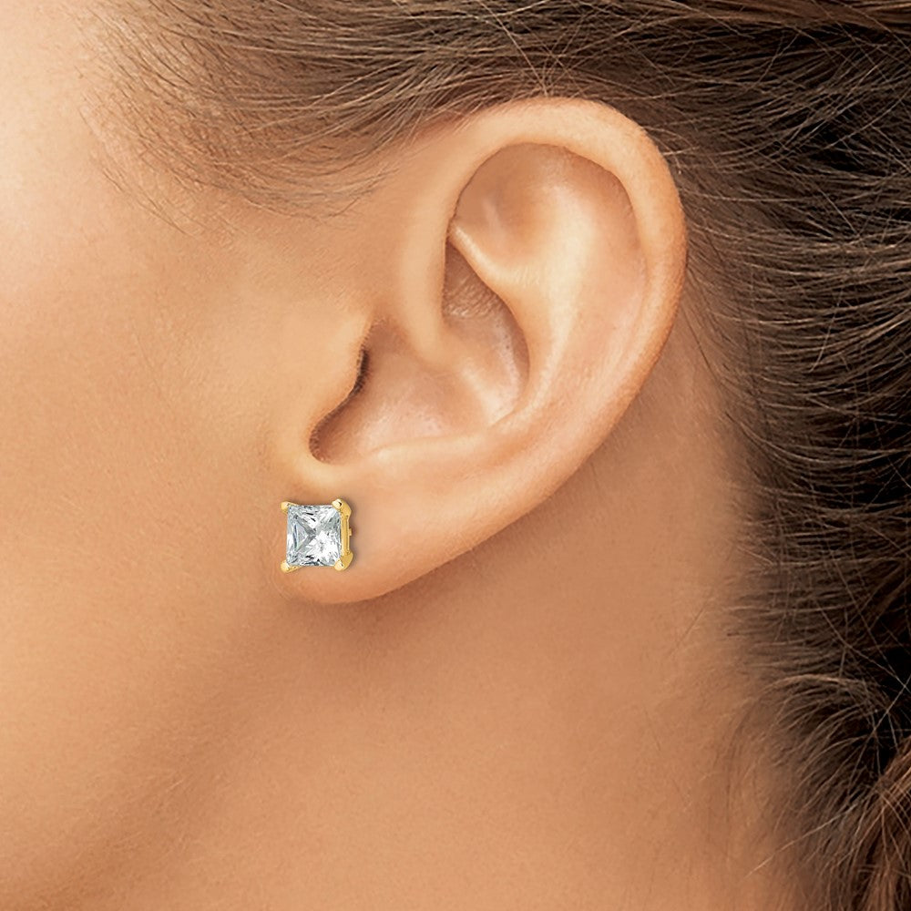 True Origin Lab Grown Diamond VS+ F+ Princess Four Prong Heavy Weight Complete Stud Earrings