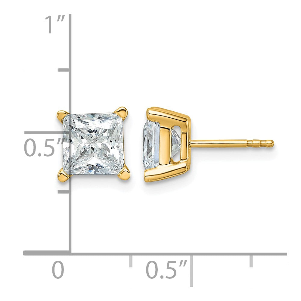 True Origin Lab Grown Diamond VS+ F+ Princess Four Prong Heavy Weight Complete Stud Earrings