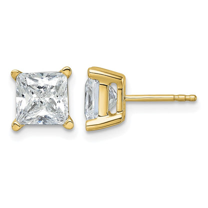 True Origin Lab Grown Diamond VS+ F+ Princess Four Prong Heavy Weight Complete Stud Earrings